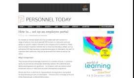 
							         How to... set up an employee portal - Personnel Today								  
							    