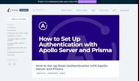 
							         How to Set Up Basic Authentication with Apollo Server and ...								  
							    