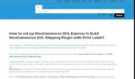 
							         How to set up WooCommerce DHL Express in ELEX WooCommerce ...								  
							    