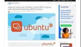 
							         How to Setup an Ubuntu Linux VM in Azure with Remote Desktop ...								  
							    