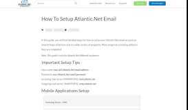 
							         How to Setup Atlantic.Net Email | Atlantic.Net Community								  
							    