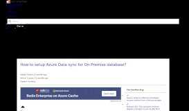 
							         How to setup Azure Data sync for On-Premise database? - Stack Overflow								  
							    