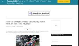 
							         How To Setup & Install Speedway Portal add-on Kodi 17.6 Krypton ...								  
							    