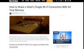 
							         How to Share a Hotel's Single Wi-Fi Connection With All Your Devices								  
							    