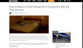 
							         How to Share a Hotel's Single Wi-Fi Connection With All Your ...								  
							    