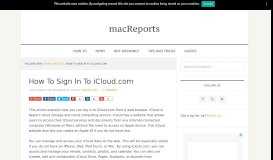 
							         How To Sign In To iCloud.com - macReports								  
							    
