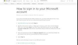 
							         How to sign in to your Microsoft account - Microsoft Support								  
							    