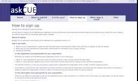 
							         How to sign up - askCUE PI								  
							    