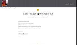 
							         How to sign up on Africoin – Twentymcrypto								  
							    