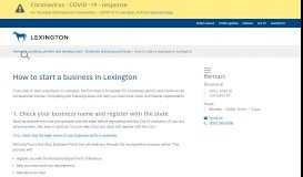 
							         How to start a business in Lexington | City of Lexington								  
							    