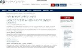 
							         How to start an online or onsite course - Eastern Oregon University								  
							    