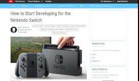 
							         How to Start Developing for the Nintendo Switch - Dice Insights								  
							    