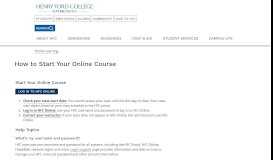 
							         How to Start Your Online Course | Henry Ford College								  
							    