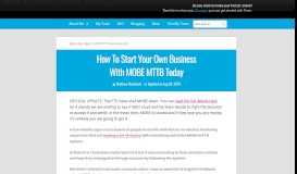 
							         How To Start Your Own Business With MOBE MTTB Today								  
							    