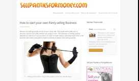 
							         How to start your own Panty selling Business - Sell Panties for Money								  
							    