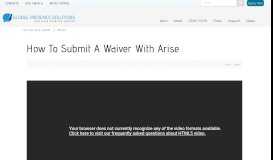
							         How To Submit A Waiver With Arise - Global Presence Solutions								  
							    