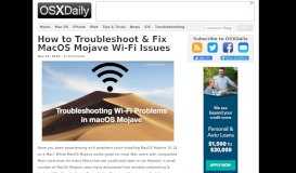 
							         How to Troubleshoot & Fix MacOS Mojave Wi-Fi Issues - OSXDaily								  
							    