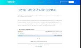 
							         How to Turn On 2FA for Hushmail | TeleSign								  
							    