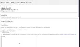 
							         How to unlock an Email Quarantine Account - Symantec Support								  
							    