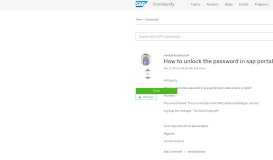 
							         How to unlock the password in sap portal - SAP Archive								  
							    