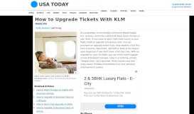 
							         How to Upgrade Tickets With KLM | USA Today								  
							    