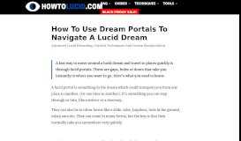
							         How To Use Dream Portals To Navigate A Lucid Dream								  
							    