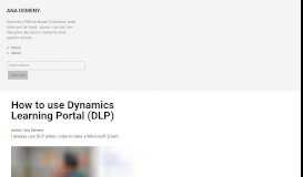 
							         How to use Dynamics Learning Portal(DLP)- Demeny.co.uk								  
							    