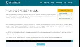 
							         How to Use Flixtor Privately - Protect your Streaming Activities!								  
							    