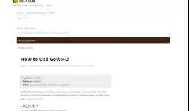 
							         How to Use GoWMU - Western Michigan University								  
							    