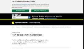 
							         How to use online ADI services - GOV.UK								  
							    