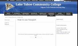 
							         How to use Passport - Lake Tahoe Community College								  
							    