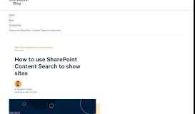 
							         How to use SharePoint Content Search to show sites - ShareGate								  
							    