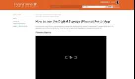 
							         How to use the Digital Signage (Plasma) Portal App								  
							    