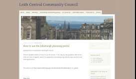 
							         How to use the Edinburgh planning portal – Leith Central Community ...								  
							    