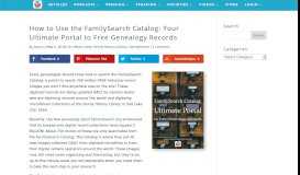 
							         How to Use the FamilySearch Catalog: Your Ultimate Portal to Free ...								  
							    