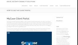
							         How to Use the MyCase Client Portal | SSD Solutions								  
							    