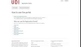 
							         How to use the portal - Application Portal - UDI								  
							    