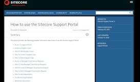 
							         How to use the Sitecore Support Portal - Sitecore Knowledge Base								  
							    