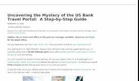 
							         How to Use the US Bank Travel Portal | Million Mile Secrets								  
							    