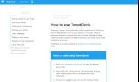 
							         How to use TweetDeck - Twitter Help Center								  
							    