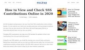 
							         How to View and Check SSS Contributions Online - Philpad								  
							    