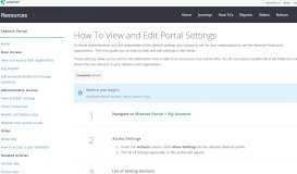 
							         How To View and Edit Portal Settings - Wisenet Resources								  
							    