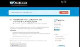 
							         How To View Your SAP Business One Dashboards In A Web Browser ...								  
							    
