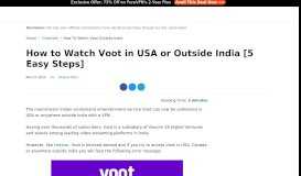 
							         How to Watch Voot in USA – Instant Solution - VPNRanks.com								  
							    