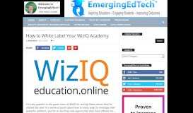
							         How to White Label Your WizIQ Academy | Emerging Education ...								  
							    
