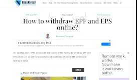 
							         How to withdraw EPF and EPS online? - BasuNivesh								  
							    