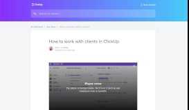 
							         How to work with clients in ClickUp | ClickUp Tutorials & Docs								  
							    