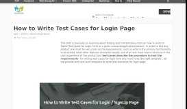 
							         How to Write Test Cases for Login Page - W3lessons								  
							    