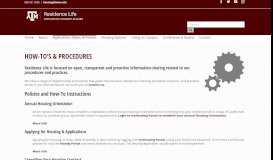 
							         How-To's & Procedures – Residence Life | Texas A&M University								  
							    