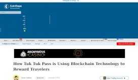 
							         How Tuk Tuk Pass is Using Blockchain Technology to Reward Travelers								  
							    